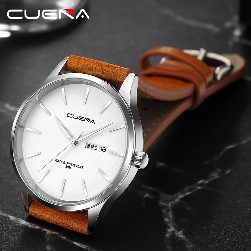 CUENA quartz watch waterproof belt simple watch