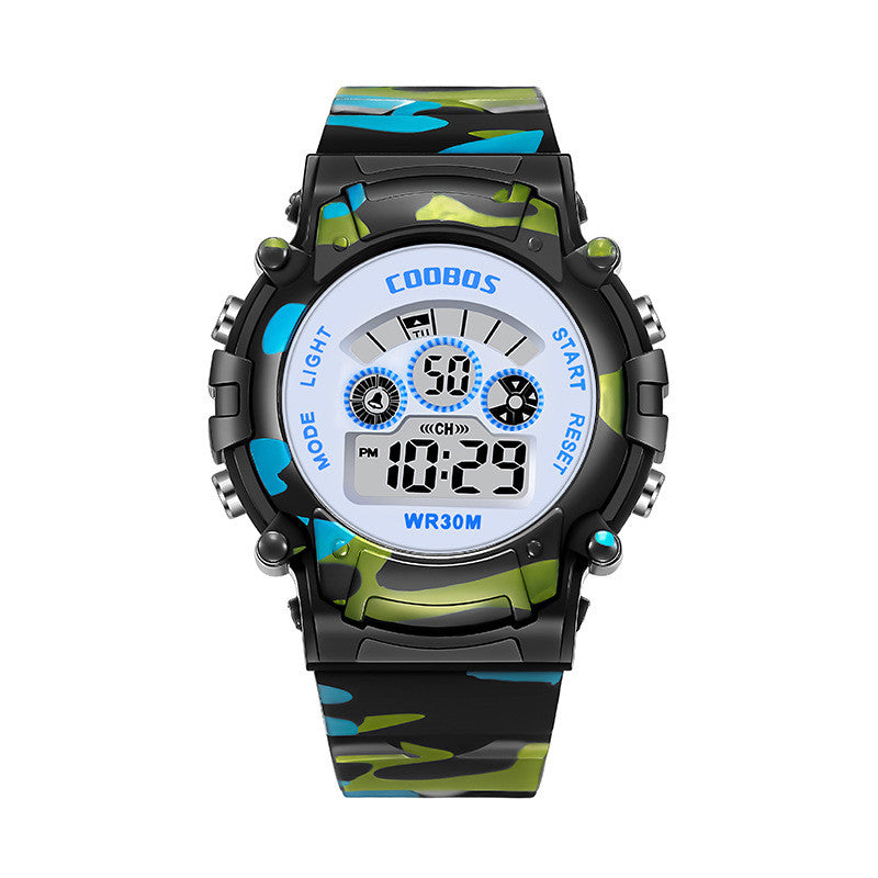 Colorful Luminous Waterproof Multi-function Male And Female Student Electronic Watch