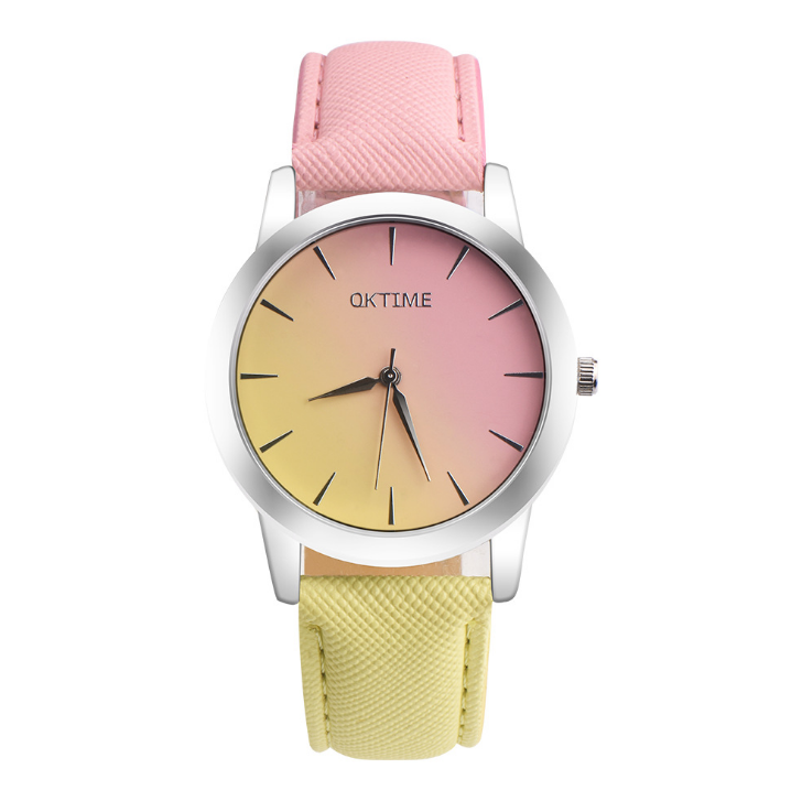Fashion Casual Retro Rainbow Design Watch Women