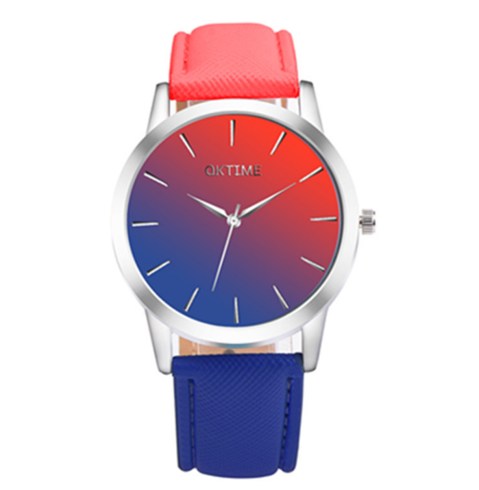 Fashion Casual Retro Rainbow Design Watch Women