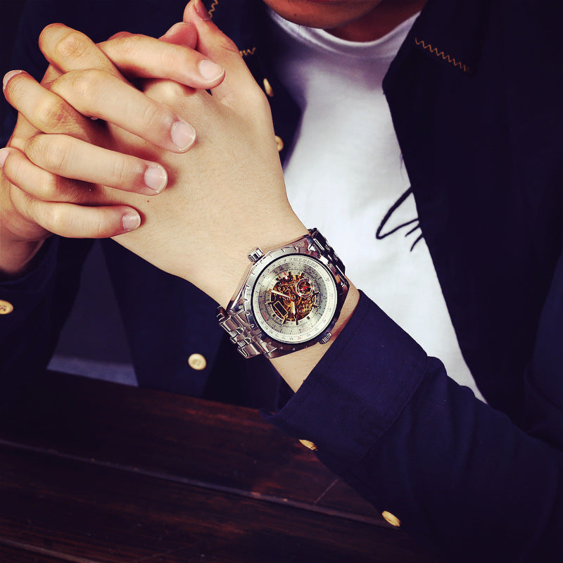 Precision Steel Hollow Automatic Mechanical Watch