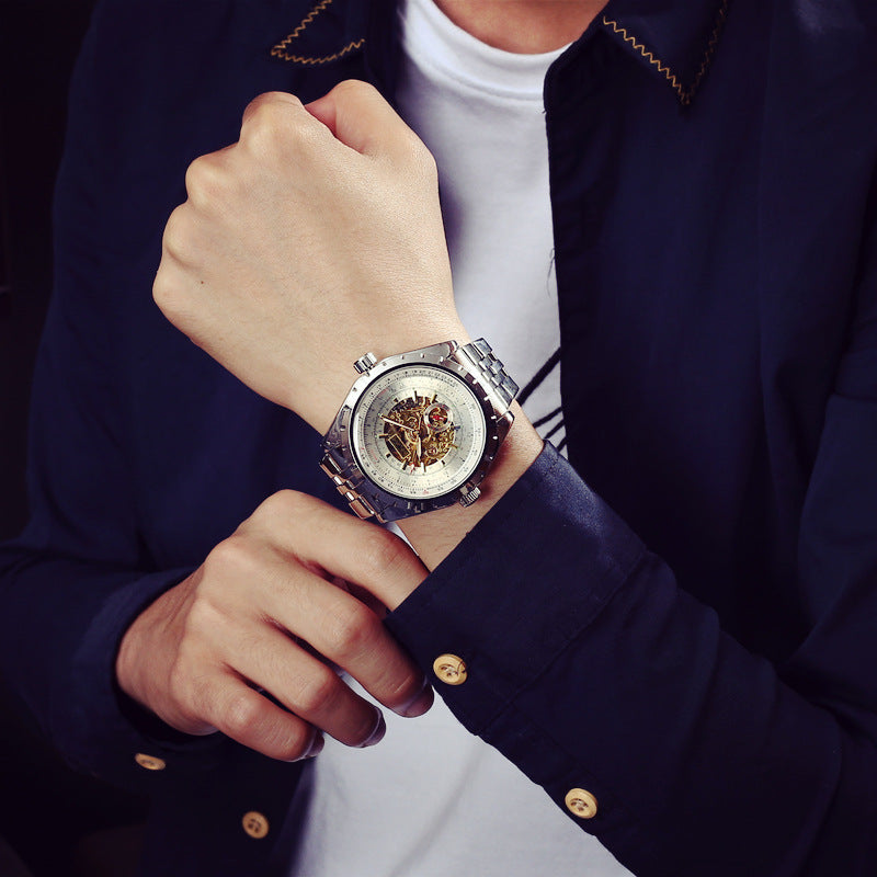 Precision Steel Hollow Automatic Mechanical Watch