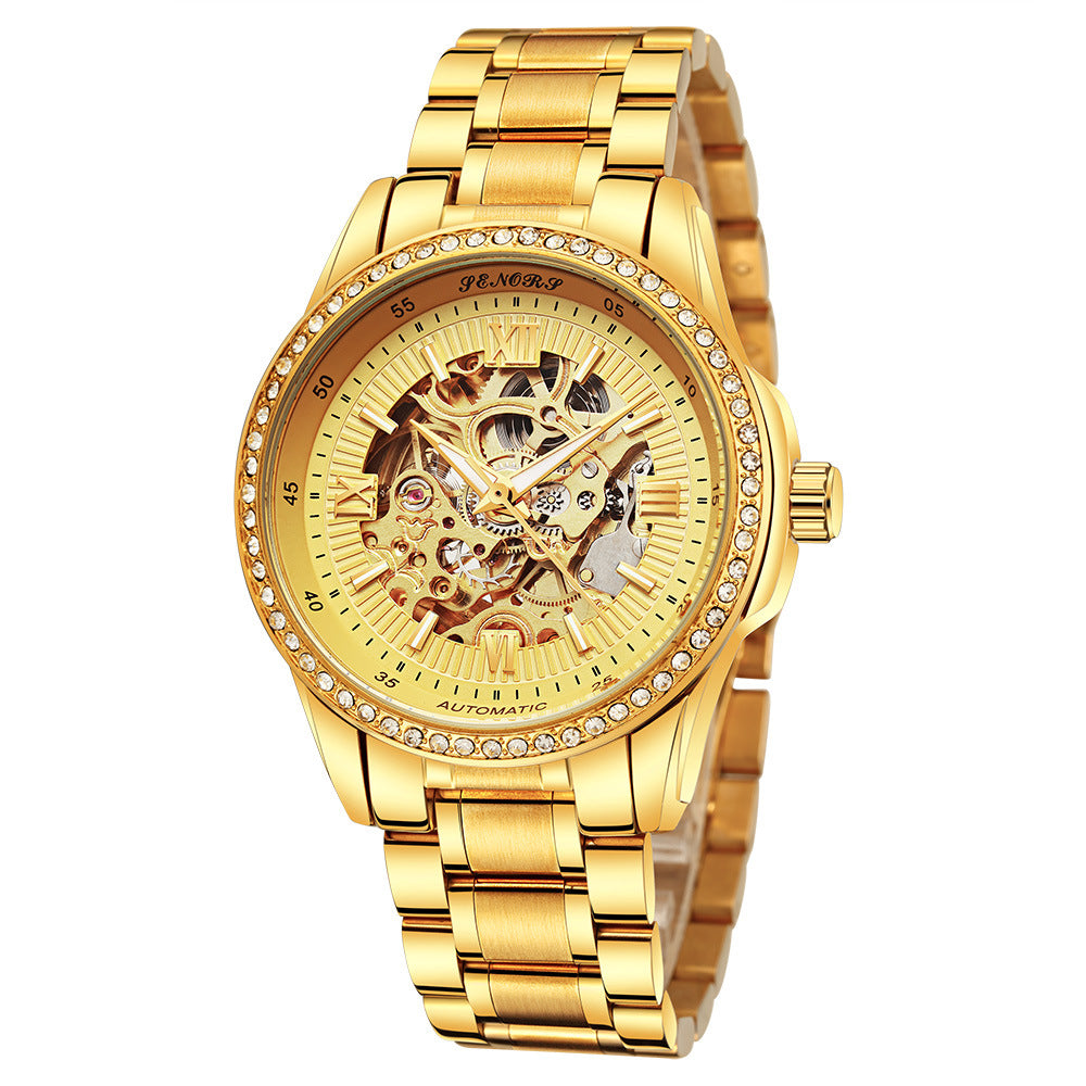 Cross hollow automatic mechanical watches