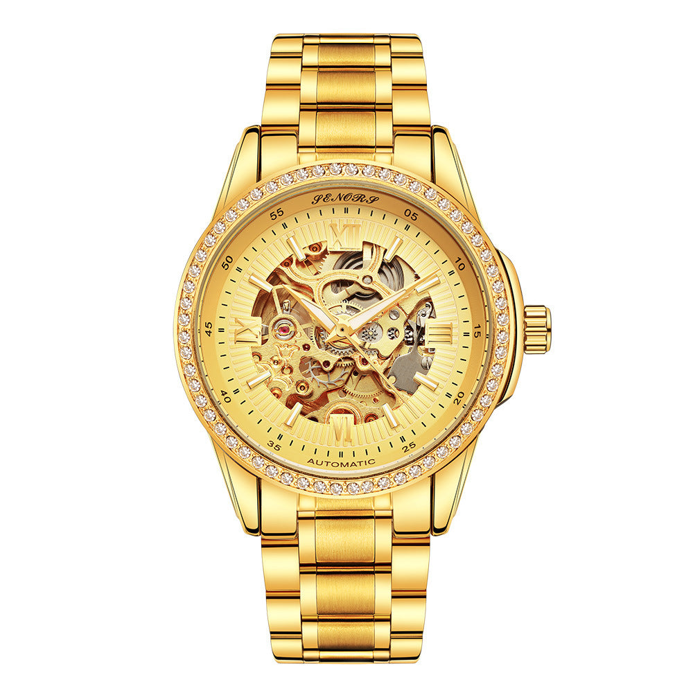 Cross hollow automatic mechanical watches