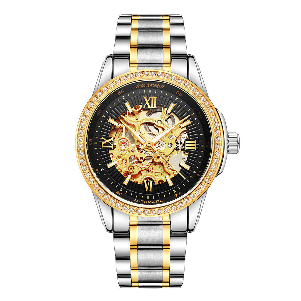 Cross hollow automatic mechanical watches