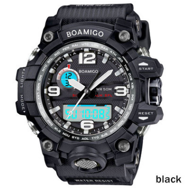 BOAMIGO brand men sports watches dual display analog digital LED