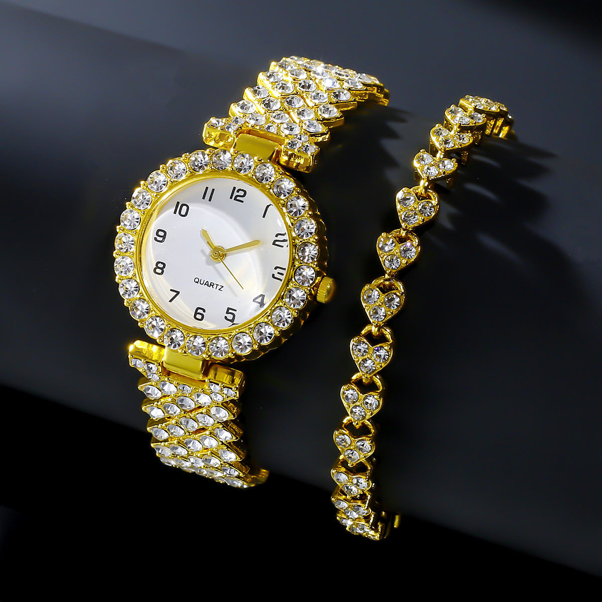 Fashion Jewelry 2pcs Luxury Fashion Women Watch