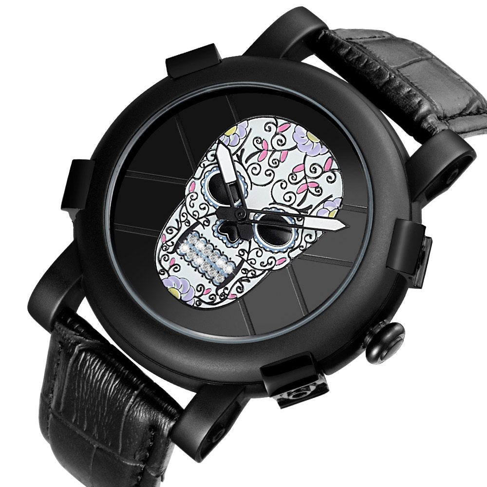 SKONE Pirate Skeleton Skull Quartz Men Watches Luxury