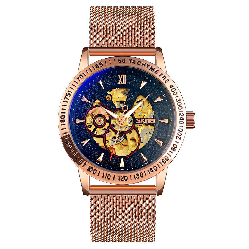 Men's High-end Automatic Mechanical Hollow Out Bottom Gear Creative Business Men's Watch