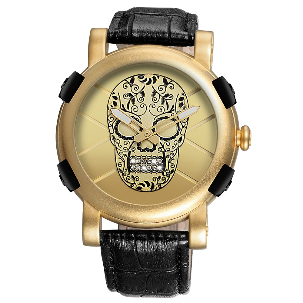 SKONE Pirate Skeleton Skull Quartz Men Watches Luxury