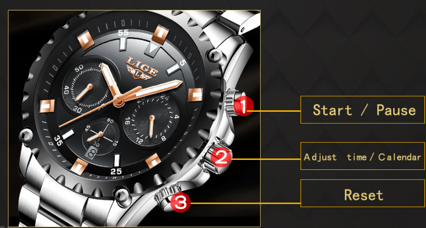 Multifunctional business sports and leisure fashion waterproof quartz watch