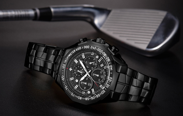 Seven-hand steel band quartz waterproof watch