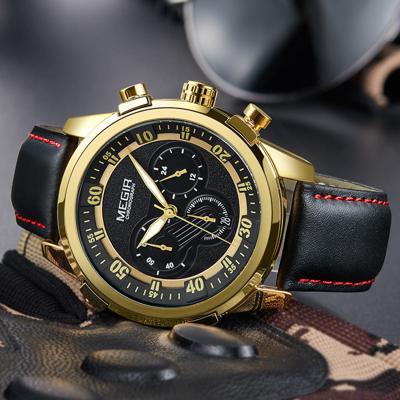 Watch Men's Multi-function Calendar Chronograph Men's Quartz Watch