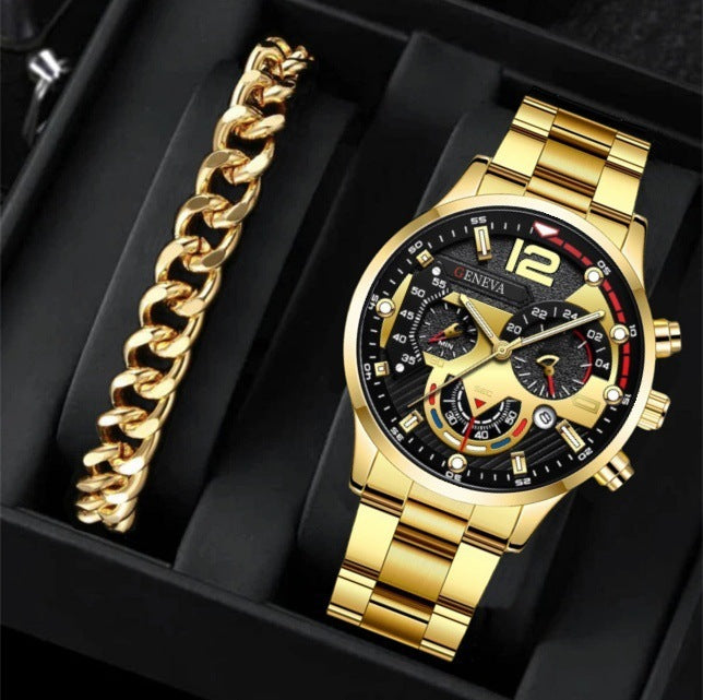 Three Eye Quartz Watch Bracelet Set Valentine's Day Gifts