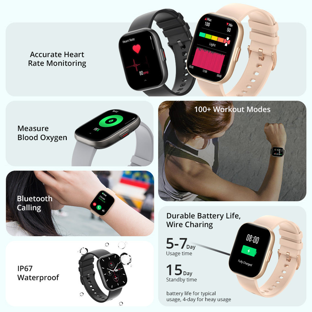 Heart Rate Meter Step Plastic Call Smart Watch