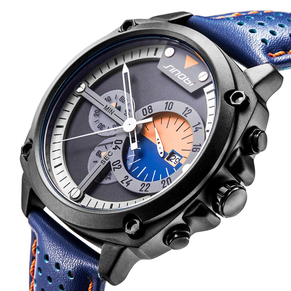Multifunctional calendar waterproof quartz watch