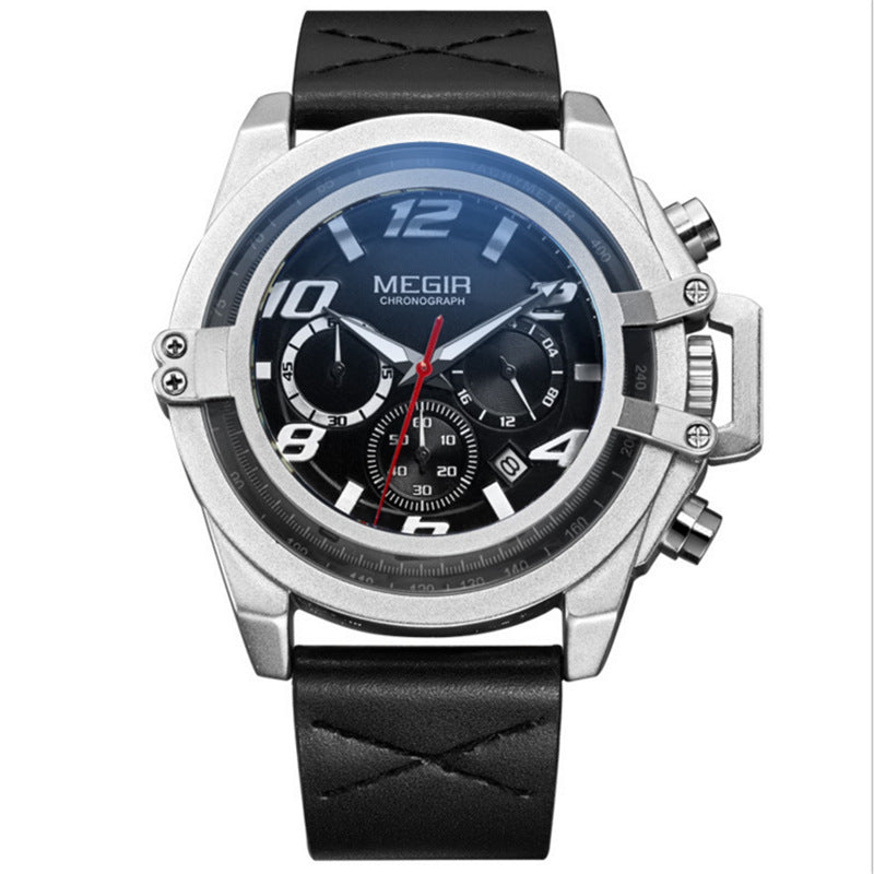 Watch Multifunctional Chronograph Sports Calendar Quartz Watch Waterproof Men's Watch