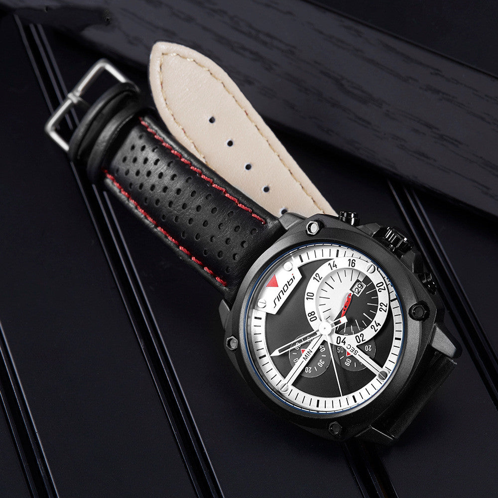 Multifunctional calendar waterproof quartz watch