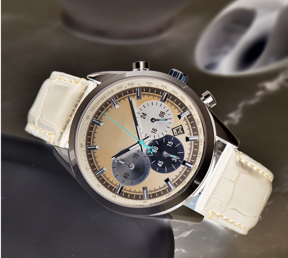 Men's Business And Leisure Business 6-pin Quartz Belt Watch