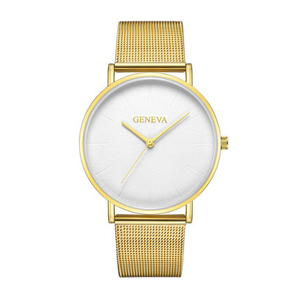 Mesh belt watch Men's fashion popular simple watch ultra-thin style Mesh belt watch