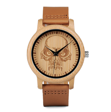 BOBO BIRD P24 Unisex Bamboo Wood Watch Halloween