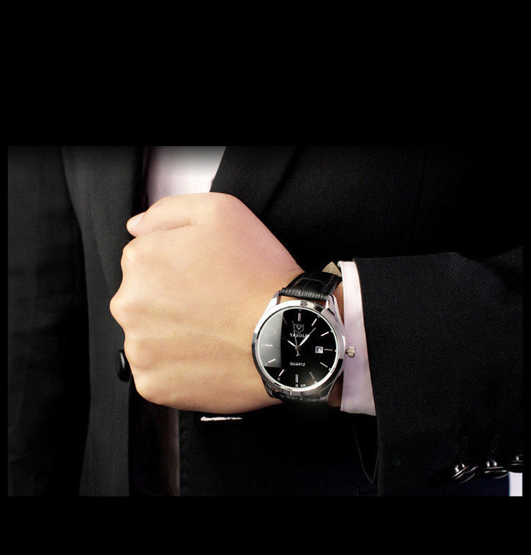Fashion Waterproof Blue Quartz Watch Korean Men's Watch