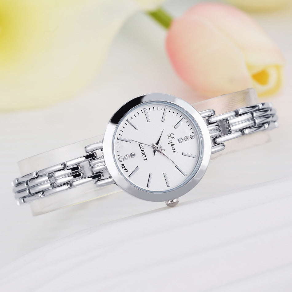 Narrow Strap Steel Strap Diamond Elegant Watch