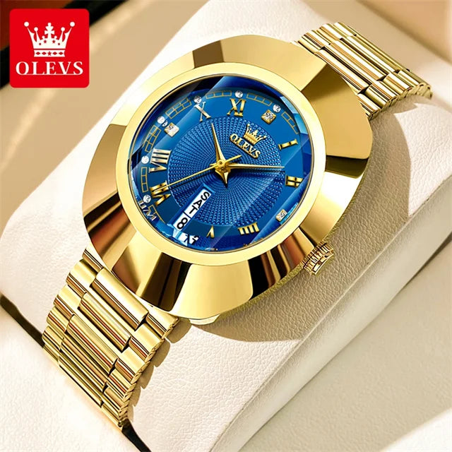 Golden Quartz Watch for Women Fashion Elegant Tungsten