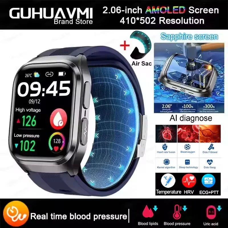 New Air Pump Airbag True Blood Pressure Smartwatch