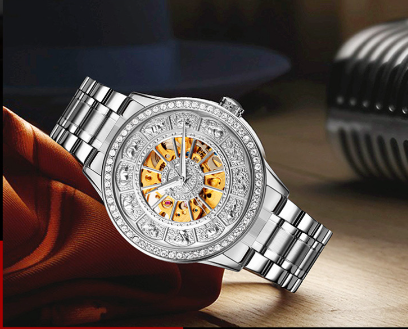 Fashion Temperament Automatic Mechanical Men's Leather Business Watch
