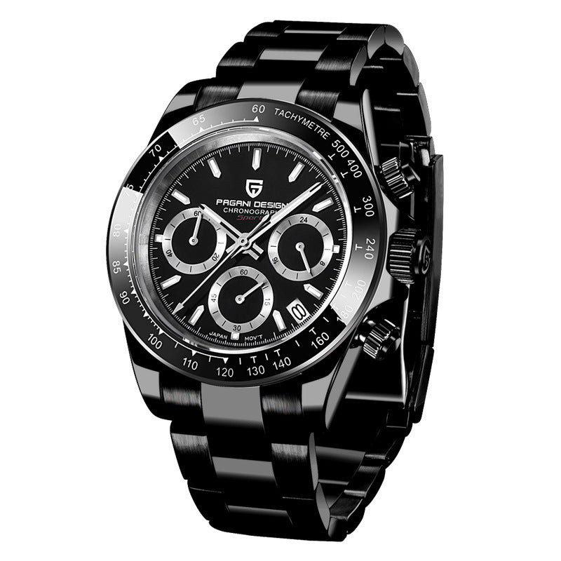 Men's Business Watch Multifunction Calendar Chronograph Stainless Steel