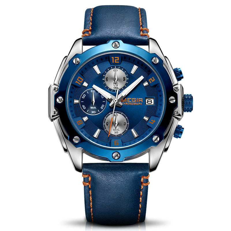 Sports Chronograph Small Three-Hand Calendar Luminous Watch Quartz