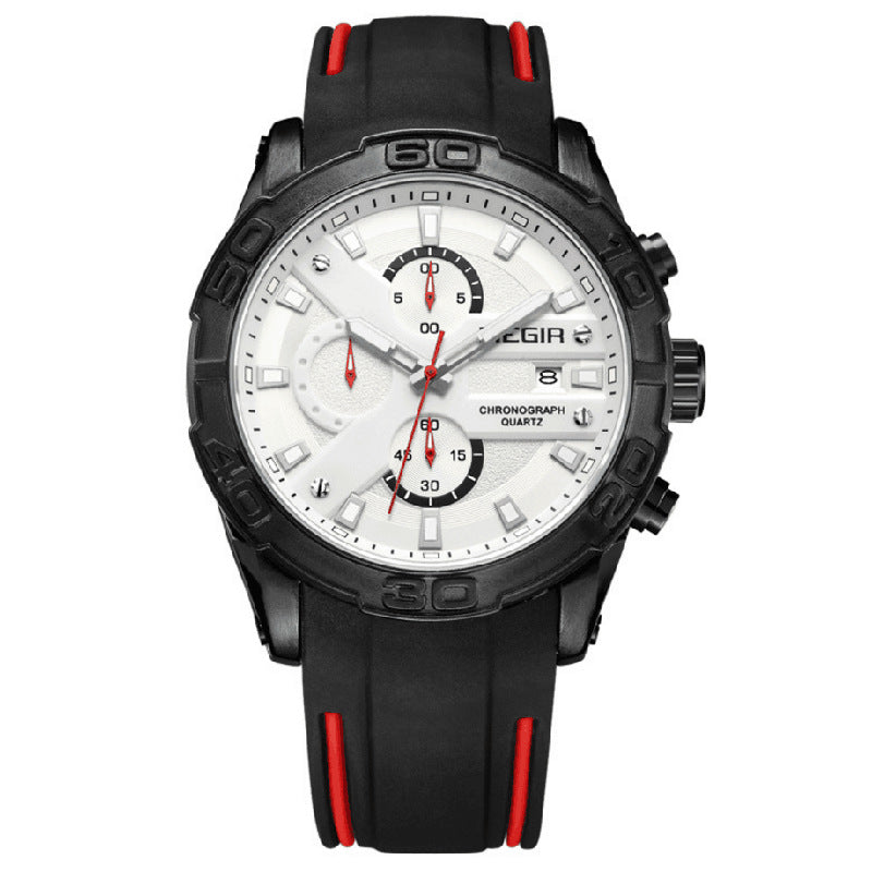 Multifunctional Chronograph Luminous Calendar Men's Watch Sport Quartz Watch