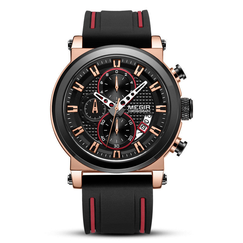 Trend Sports Multifunctional True Three Eyes Quartz Men's Watch