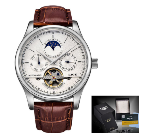 LIGE Men's Automatic Mechanical Watch Men's Strap