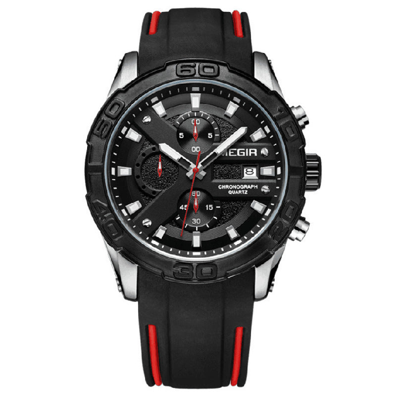 Multifunctional Chronograph Luminous Calendar Men's Watch Sport Quartz Watch