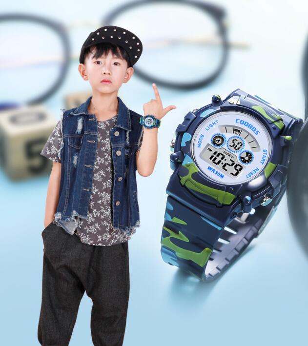 Colorful Luminous Waterproof Multi-function Male And Female Student Electronic Watch