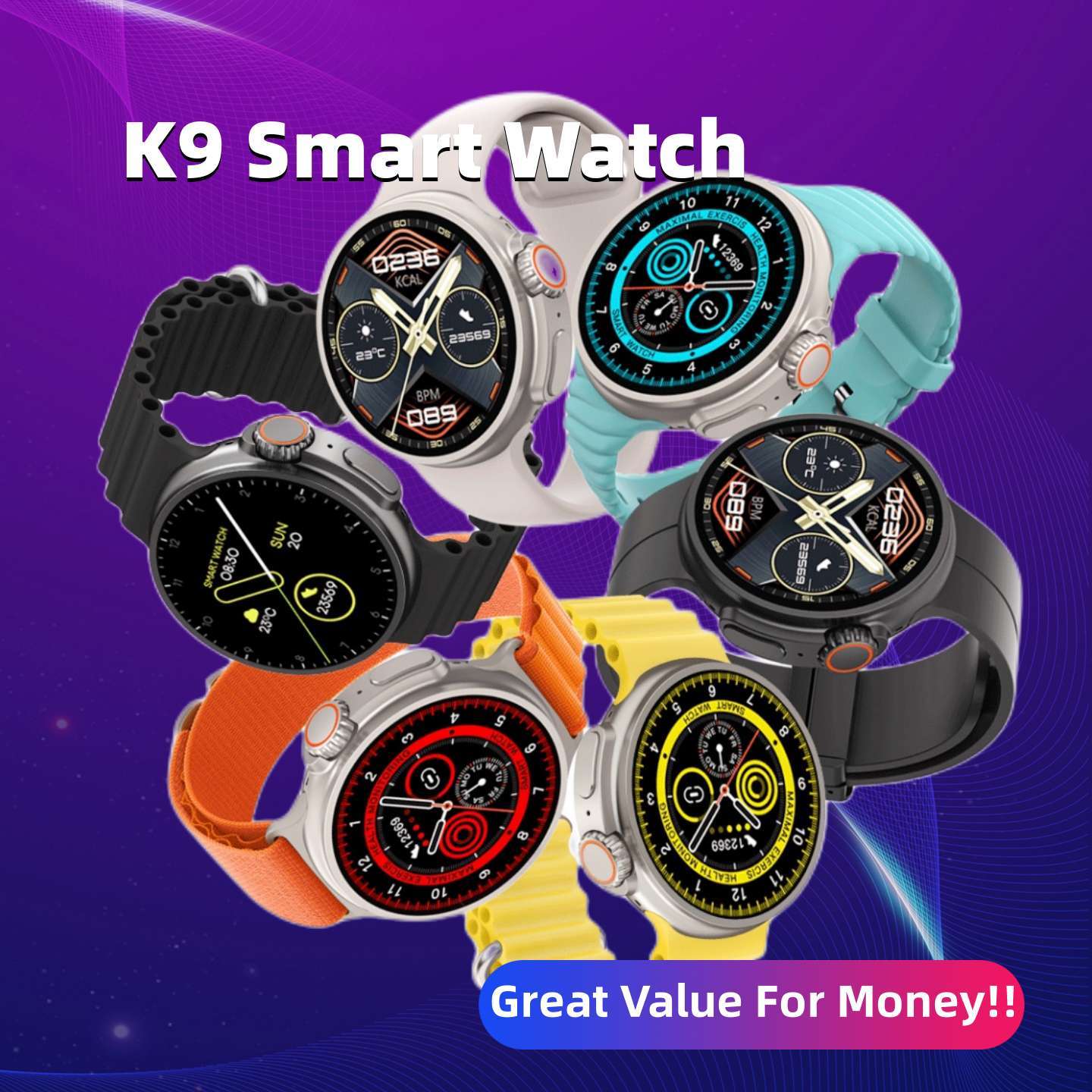 New K9 Smart Watch 1.39 Round Screen Encoder True Screw