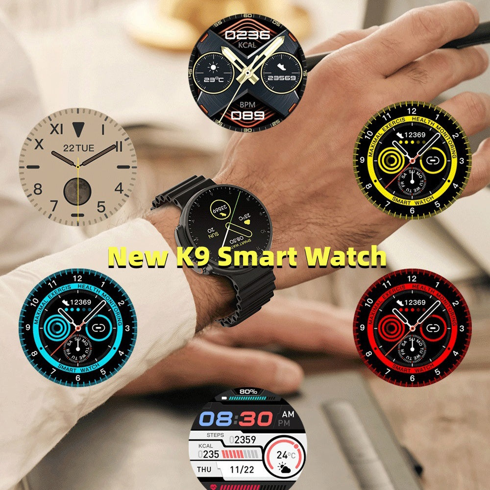 New K9 Smart Watch 1.39 Round Screen Encoder True Screw