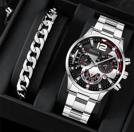 Three Eye Quartz Watch Bracelet Set Valentine's Day Gifts