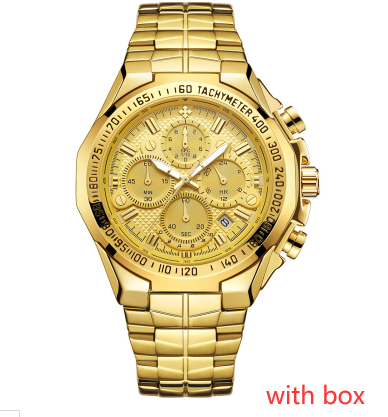 WWOOR Multifunctional Men's Steel Band Six-Hand Quartz Watch