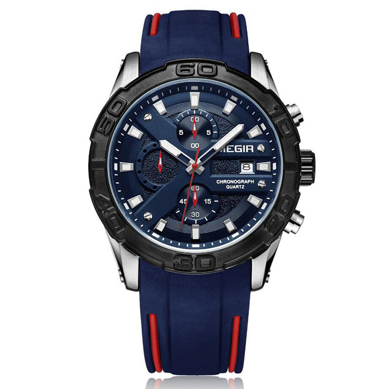 Multifunctional Chronograph Luminous Calendar Men's Watch Sport Quartz Watch