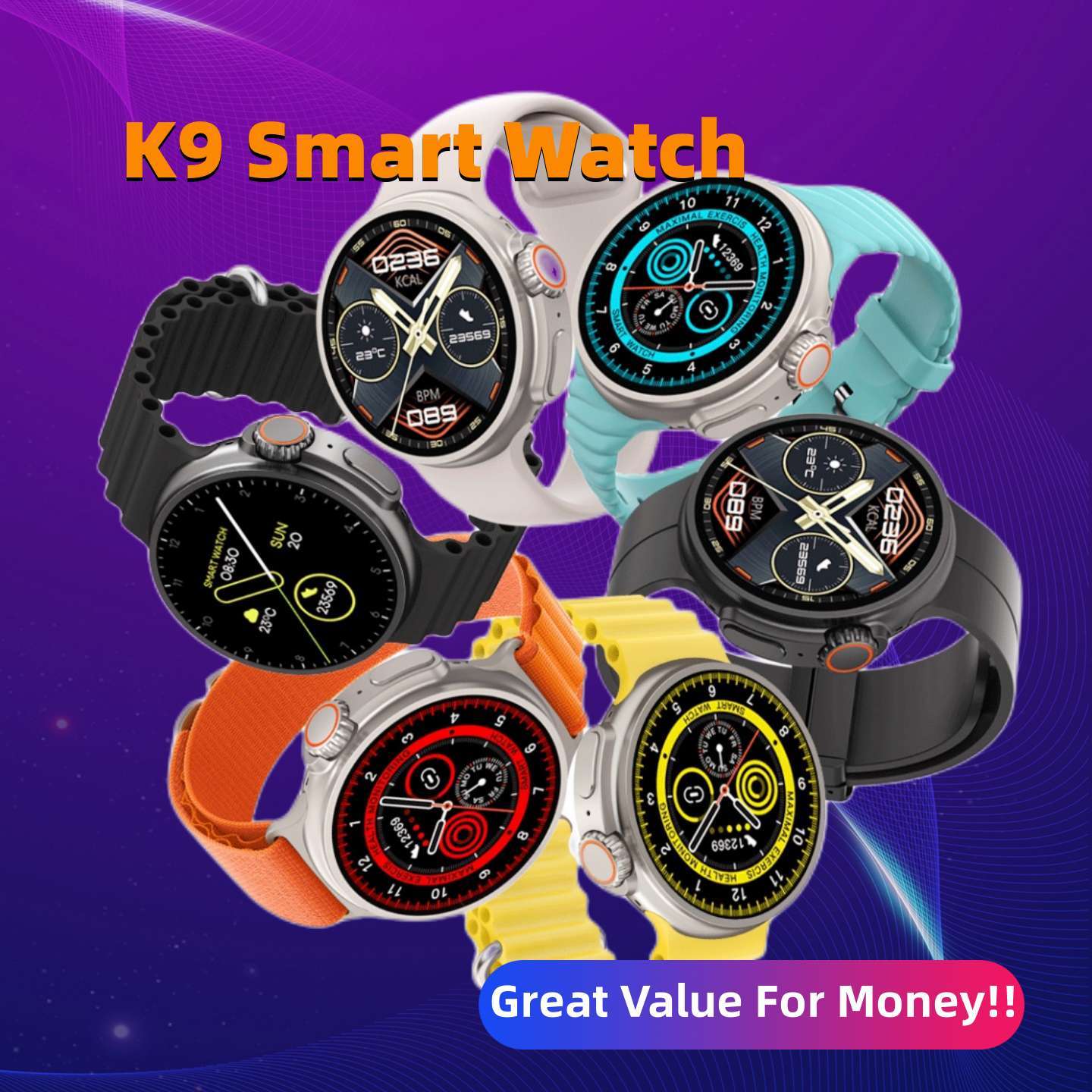 New K9 Smart Watch 1.39 Round Screen Encoder True Screw