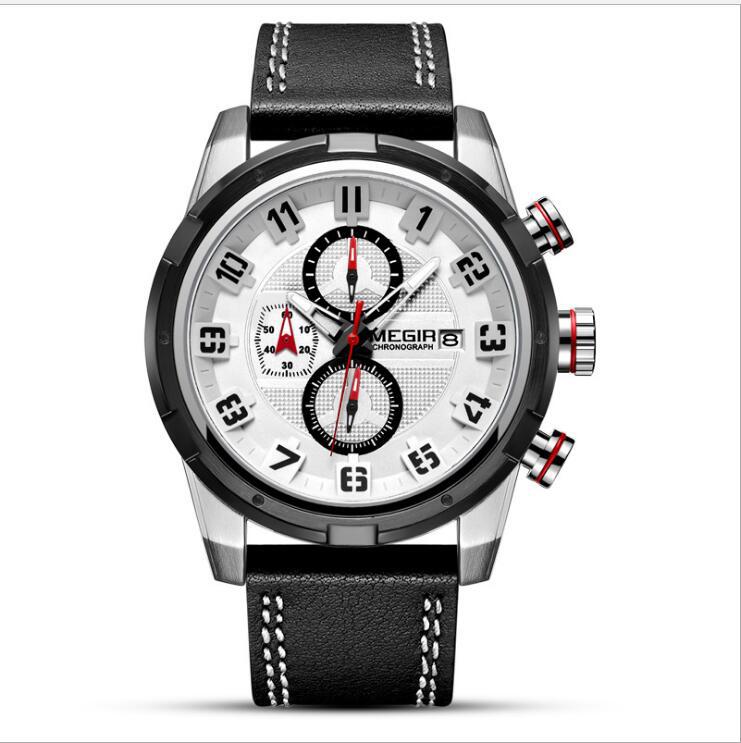 Multifunctional Sports Chronograph Leather Quartz Watch