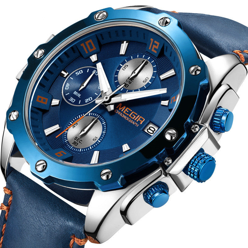 Sports Chronograph Small Three-Hand Calendar Luminous Watch Quartz