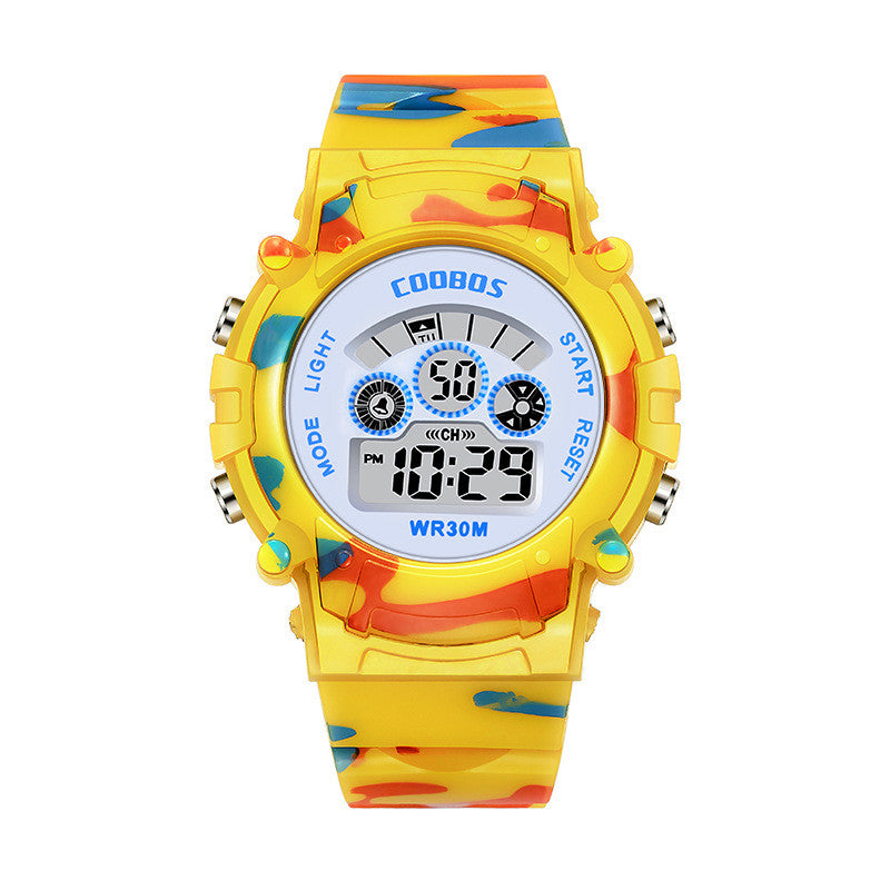 Colorful Luminous Waterproof Multi-function Male And Female Student Electronic Watch