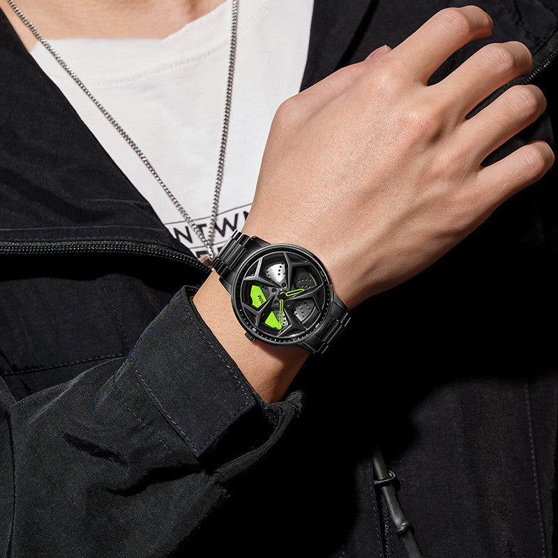 Steel Belt Rotating Trend Fashion Waterproof Student Cool Boys Watch
