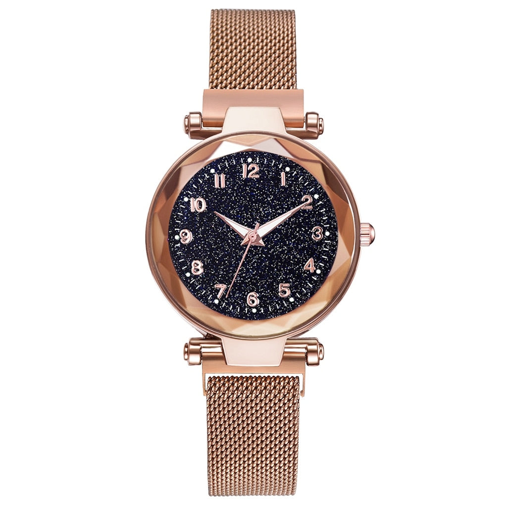 Ladies Magnetic Starry Sky Clock Luxury Women Watches Fashion Diamond