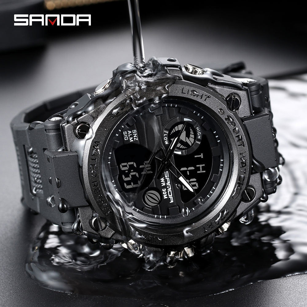 SANDA Brand G Style Men Digital Watch Shock Military Watches