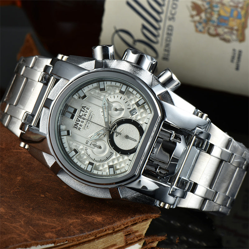 Men's Fashion Large Dial 6 Hands Quartz Watch